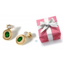 Emerald Earrings: Platinum & Gold Emerald Diamond Earrings Available in Platinum or Gold Settings.