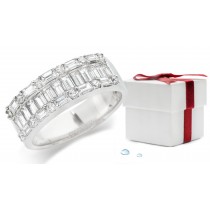  Platinum Channel Set Bagguette Diamond Anniversary Rings