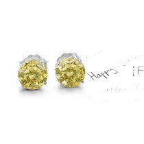 Various Combinations of Colored Diamonds Designer Collection - Yellow Colored Diamonds & White Diamonds Fancy Yellow Diamond Open-Work Earrings