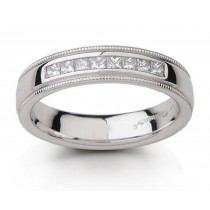 Platinum Channel Set Princess Cut Diamond Ring