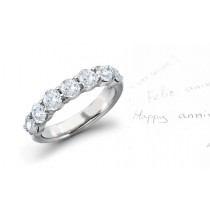 Designer Seven Stone Prong Set Diamond Ring in Platinum & 14k White, Yellow Gold
