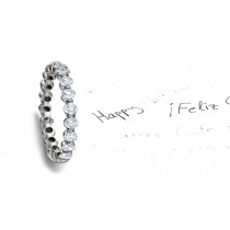 Precious & Beautiful: 'Must Have' Bar Set Round Diamond Eternity Band in Platinum & Gold