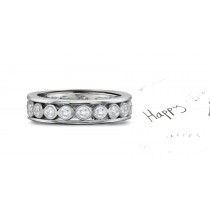 Craftsmanship: Sparkling Bezel Diamond Eternity Band Nestled in Platinum or Gold Channel Setting