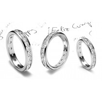 Classic Platinum Channel Set Round Diamond Eternity Band in 1.0 to 5.0 cts tw in Platinum & Gold