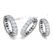 Classic Platinum Prong Set Round Diamond Eternity Ring in 1.0 5.0 cts tw Ring Size 3 to 8