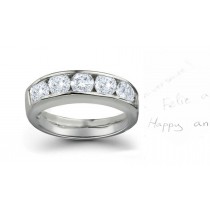 Classic Five Stone Diamond Half Eternity Band in Ring Size 3 to 8