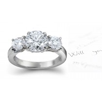 Three Stone Diamond Anniversary Ring in Platinum & Gold