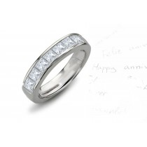 Five Stone Princess Cut Diamond Anniversary Wedding Ring in Gold