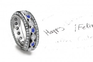 Truly Amazing Sapphire Diamond Eternity Band Designed by Artist