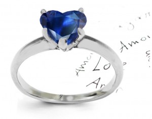 Found Such A Diamond: Looks Great: Sapphire Solitaire Ring in 14k Moon Lit White Gold