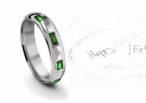 Burnish Set Heart Emerald Eternity Ring