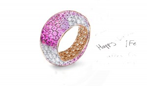 Fabulous Multi-Colored Diamonds & Precious Stones Eternity Band Rings