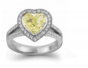 Heart Yellow Diamond Designer Ring