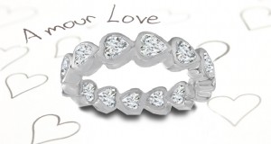 Dazzler: New Unique Heart Diamond Eternity Band Set in Strong Platinum Heart Setting Creating Stunning Visual Effects in Sky