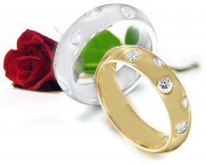 Platinum White Diamond Eternity Gypsy Men Women Wedding Ring in Gold