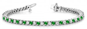 Emerald & Diamond Bracelet and Necklace