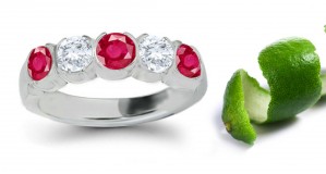 Strikingly Elegant: Bezel Set Gold Ruby & Diamond Anniversary Eternity Band