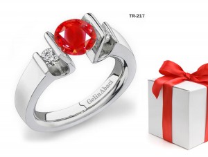 New Arrivals: Designer Diamond & Ruby Tension Set Diamond Engagement Rings