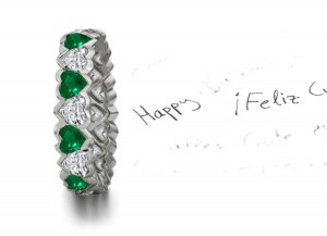 Heart Emerald & Heart Diamond Eternity Ring