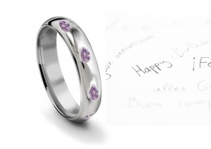 Burnish Set Pears Purple Diamond Eternity Ring