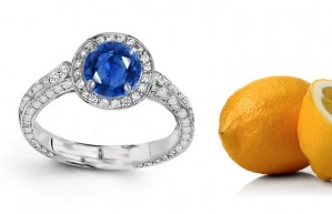 Shining & Gleaming Stones Sapphire Halo & French Pave Set Diamond Ring With Sapphires