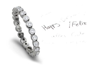 Symbol of Peace and Harmony: Strong Bezel Set Diamond Eternity Ring in Platinum & Gold Size 6