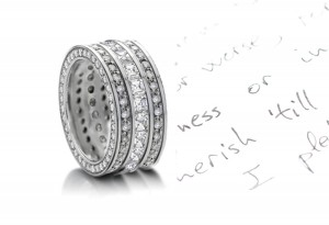 Life & Brilliance: Stunning Designer Triple Sparkling Diamond Eternity Bands