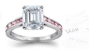 Pink & White Diamond Engagement Rings Premier Collection