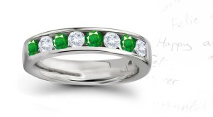 Product of Imagination: 9 Stone Emerald & Diamond Anniversary Band