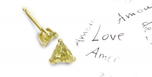 Premier Colored Diamonds Designer Collection - Colored Diamonds & White Diamonds Trillion Yellow Diamond Earrings