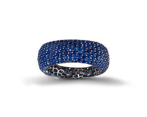 Eternity Ring with Blue Sapphires in Gold or Platinum