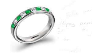 A Pretty Legend: 10 Stone Emerald & Diamond Anniversary Band