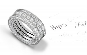 Impressive: Eternity Ring with Diamonds in Center & Shank Sides
