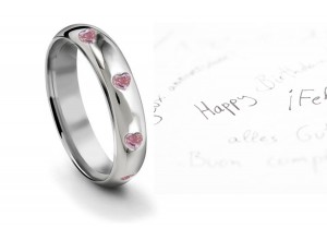 Burnish Set Heart Pink Diamond Eternity Ring
