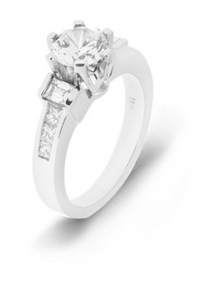 Engagement Side Accent Diamond Ring. 