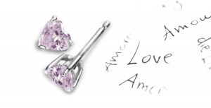 Premier Colored Diamonds Designer Collection - Pink Colored Diamonds & White Diamonds Heart Pink Diamond Earrings