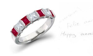 Everlasting Love: Gold Ruby & Diamond Wedding Anniversary Eternity Ring