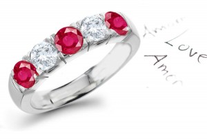 Special Effects: Gold Ruby & Diamond Wedding Anniversary Eternity Ring