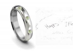 Burnish Set Heart Green Diamond Eternity Ring