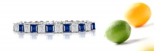 New Blue Sapphire & Diamond Bracelet and Necklace