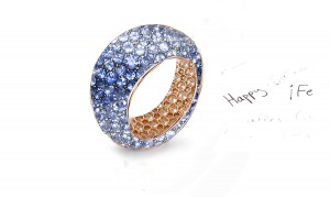 Fabulous Multi-Colored Diamonds & Precious Stones Eternity Band Rings