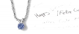 Premier Colored Diamonds Designer Collection - Blue Colored Diamonds & White Diamonds Round Blue Diamond Pendant