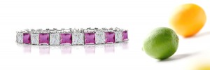 New Pink Sapphire & Diamond Bracelet and Necklace