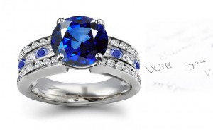 Style, Form & Grace: Old Split Shank Very Rare Deep Blue Fine Sapphire Diamond Antique Ring Created in 14k White Gold