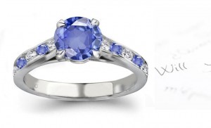 Unique Jewelry Pieces in All Sizes: Designer Blue Sapphire Gemstone Diamond Gold Ring For Engagement or Wedding