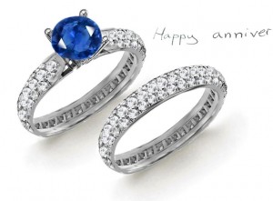Royal Prince & Princess: It is Marked For Fame Pave' Diamond & White Sapphire Ring in 14k White Gold & Platinum 950