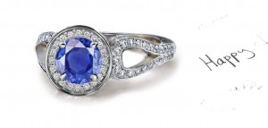 Illusion of Reality: Antique French Pave' Rare Deep Blue Sapphire Ring With Diamonds in 14k White Gold & Platinum