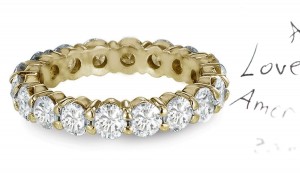 Gold Prong Diamond Anniversary Rings