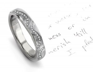 Bold Sparkle and Light: View Sparkling Swirling Floating Flow Pattern Diamond Eternity Band Shiny Finish With Diamonds in Platinum