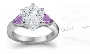 Purple Pears Sapphire & Diamond Pears Premier Designer Rings